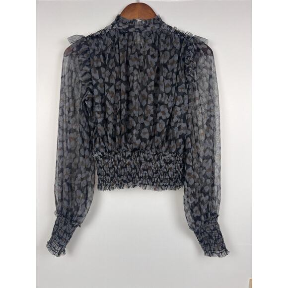 Free People Twyla Top in Printed Black Combo. Sz S - Picture 5 of 11